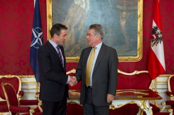 NATO Secretary General Anders Fogh Rasmussen meets with the President of Austria, Heinz Fischer.