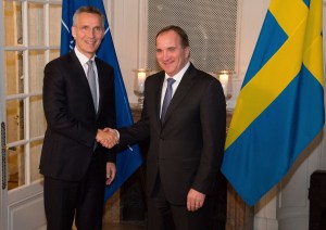 NATO Secretary General Jens Stoltenberg meets with the Prime Minister of Sweden Stefan Lofven