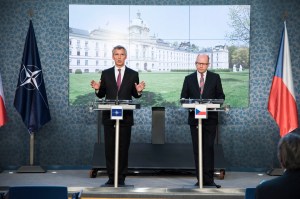 Joint press point with NATO Secretary General Jens Stoltenberg and the Prime Minister of the Czech Republic, Bohuslav Sobotka