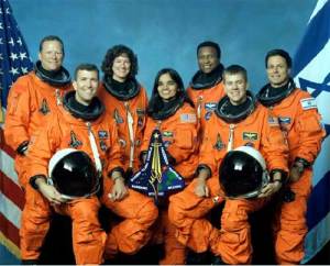 Col. Ilan Ramon with NASA Space crew in the Shuttle Columbia mission 2003.
