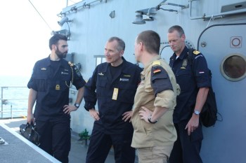 EU-Task-Force-Commander-Rear-Admiral-Jonas-Haggren-visited-German-Navy-frigate-FGS-Bayern 2015 EUNAVFOR