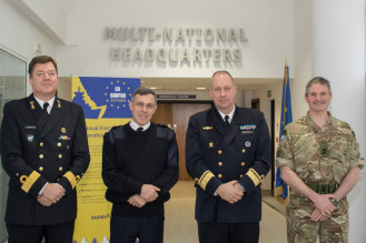 General Martin Smith MBE, Rear Admiral Jan Thoernqvist Deputy Commander of the EU Naval Force Rear Admiral Paolo Pezzutti, Deputy Chief of Staff from NATO Commondore Arian Minderhoud 2015
