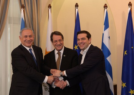 PM Netanyahu, President of Cyprus Anastasiades and Greek PM Tsipras 2016