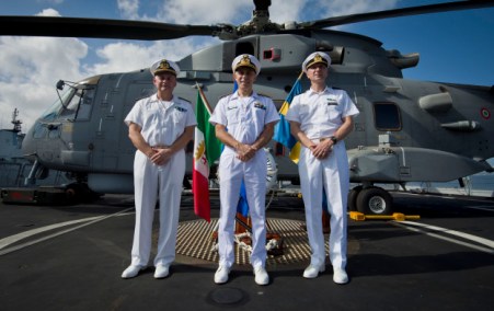 Rear Admiral Guido Rando, Deputy Commander of the EU Naval Force Rear, Admiral Paolo Pezzutti And The New Force Commander Rear Admiral Jonas Haggren, 2015 EUNAVFOR