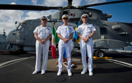 Rear Admiral Guido Rando, Deputy Commander of the EU Naval Force Rear, Admiral Paolo Pezzutti And The New Force Commander Rear Admiral Jonas Haggren, 2015 EUNAVFOR