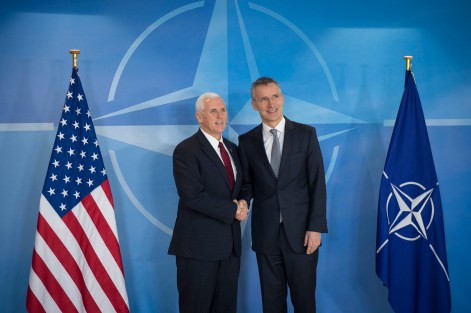 The Vice President of the United States of America, Michael Pence visits NATO and meets with NATO Secretary General Jens Stoltenberg